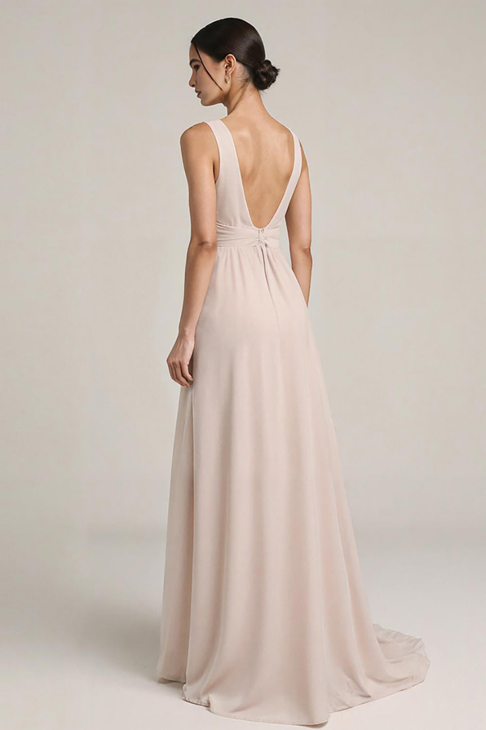 Fog V Neck A Line Long Evening Dress