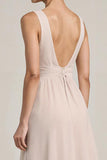 Fog V Neck A Line Long Evening Dress