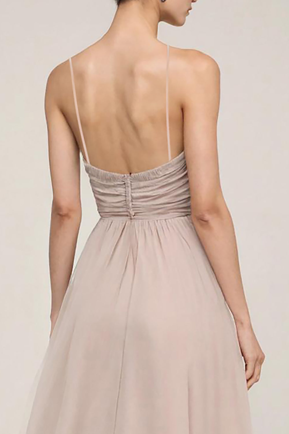 Fog V Neck A Line Ruched Long Evening Dress