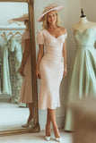 Candy Pink One Shoulder Mermaid Midi Mother of Bride Dress