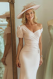 Candy Pink One Shoulder Mermaid Midi Mother of Bride Dress
