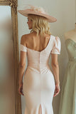 Candy Pink One Shoulder Mermaid Midi Mother of Bride Dress