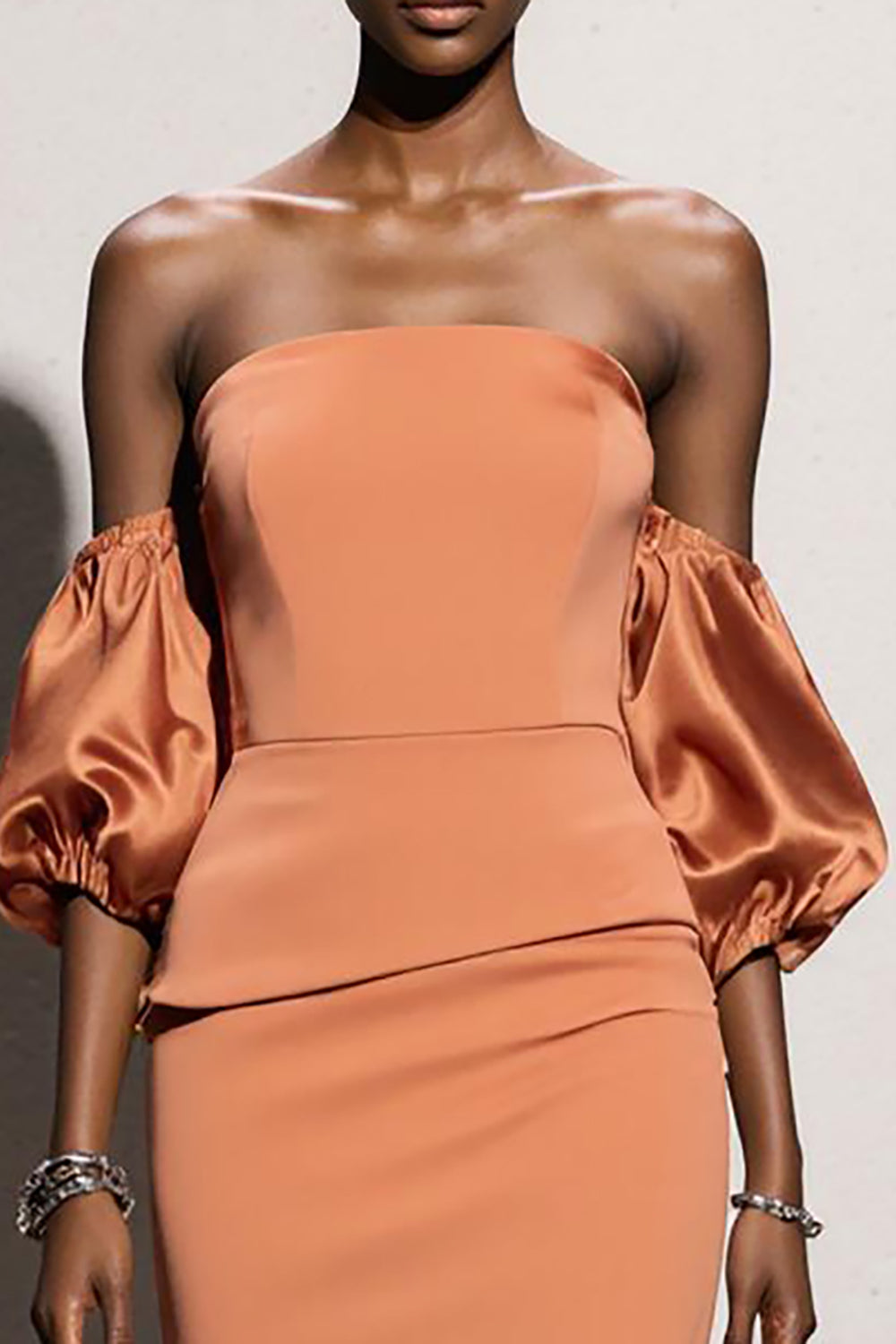 Off The Shoulder Orange Mermaid Long Evening Dress