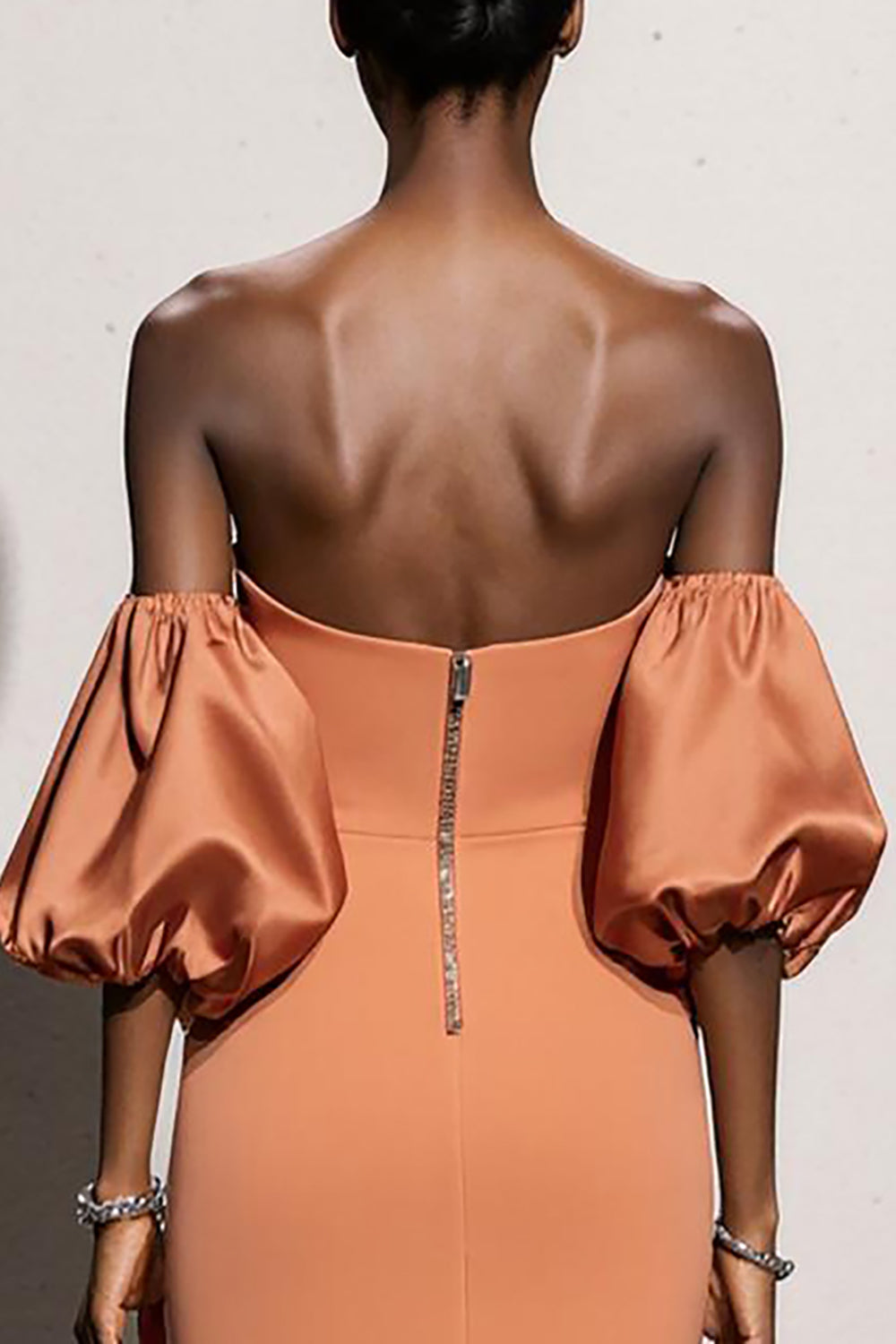 Off The Shoulder Orange Mermaid Long Evening Dress