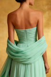 Sweetheart A Line Chiffon Mint Green Evening Dress