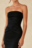 Strapless Black Mermaid Long Evening Dress