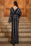 Long Sleeve Appliqued Sheath Navy Formal Dress