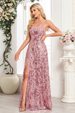 Sparkly Black Spaghetti Straps A Line Appliqued Formal Dress