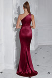 One Shoulder Mermaid Ruched Yellow Formal Dress