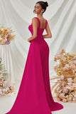 Black Spaghetti Straps Mermaid Formal Dress with Slit