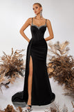 Mermaid Corset Sequin Black Formal Dress