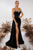 Mermaid Corset Sequin Black Formal Dress
