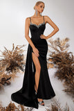 Mermaid Corset Sequin Black Formal Dress