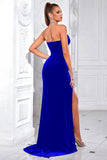 Velvet Strapless Sheath Corset Black Evening Dress