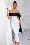 White Strapless Bodycon Formal Dress