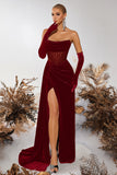 Strapless Velvet Sheath Corset Black Formal Dress