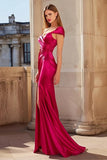 Fuchsia One Shoulder Mermaid Satin Prom Dress