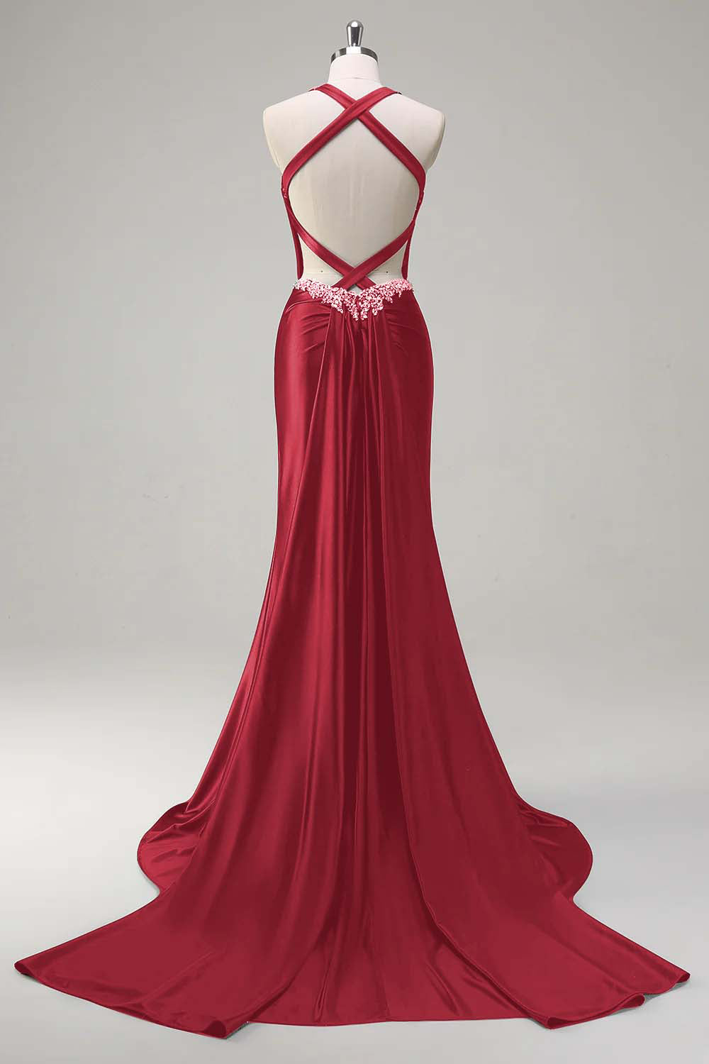 Sparkly Dark Green Mermaid Halter Corset Long Sequin Prom Dress