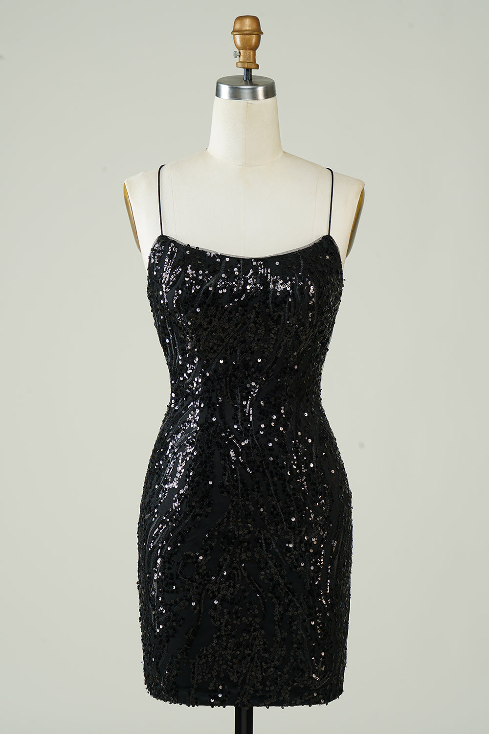 Strapless Bodycon Sequin Little Black Dress
