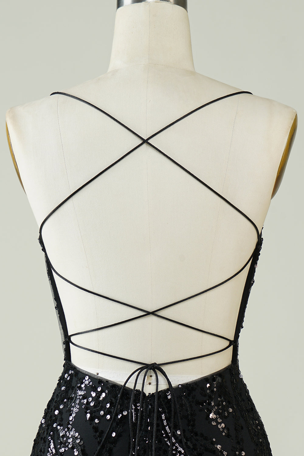 Strapless Bodycon Sequin Little Black Dress