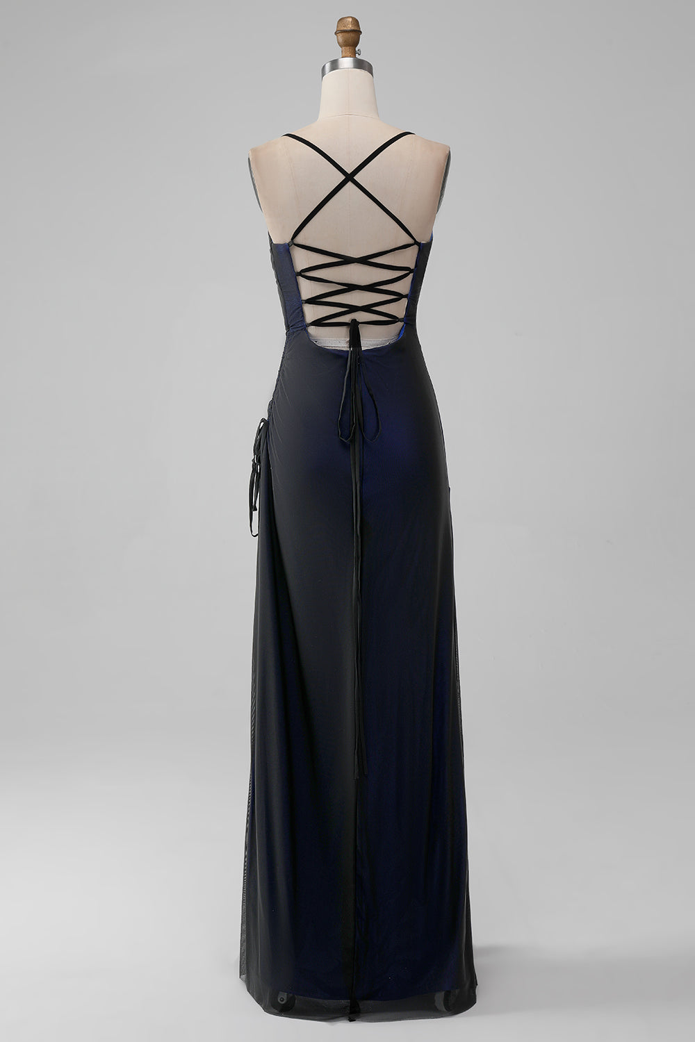 Sheath Black Red Spaghetti Straps Bridesmaid Dress With Elasticity