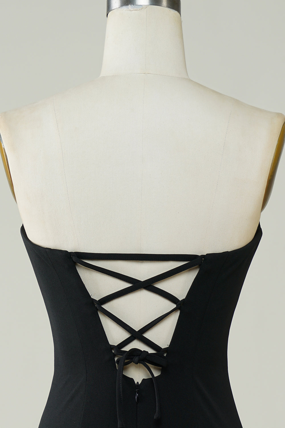 Stylish Sheath Strapless Little Black Dress with Tassel