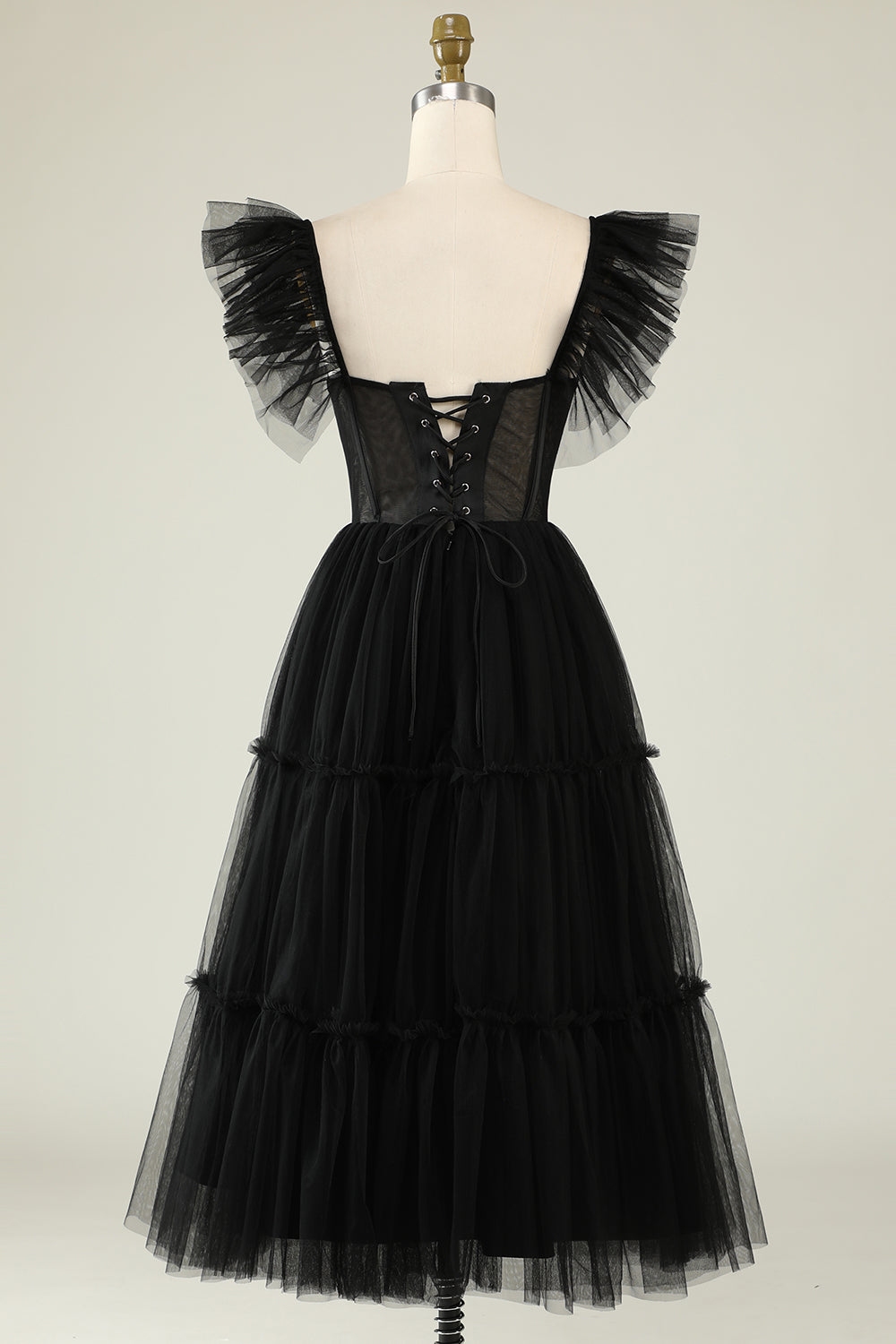 A-Line Tulle Sweetheart Little Black Dress
