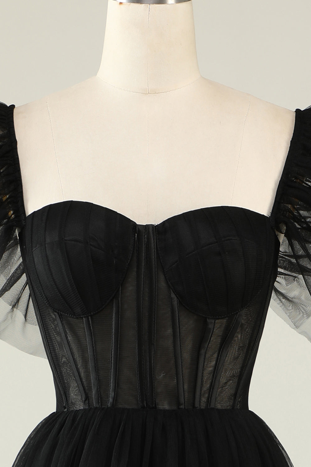 A-Line Tulle Sweetheart Little Black Dress