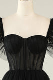 A-Line Tulle Sweetheart Little Black Dress