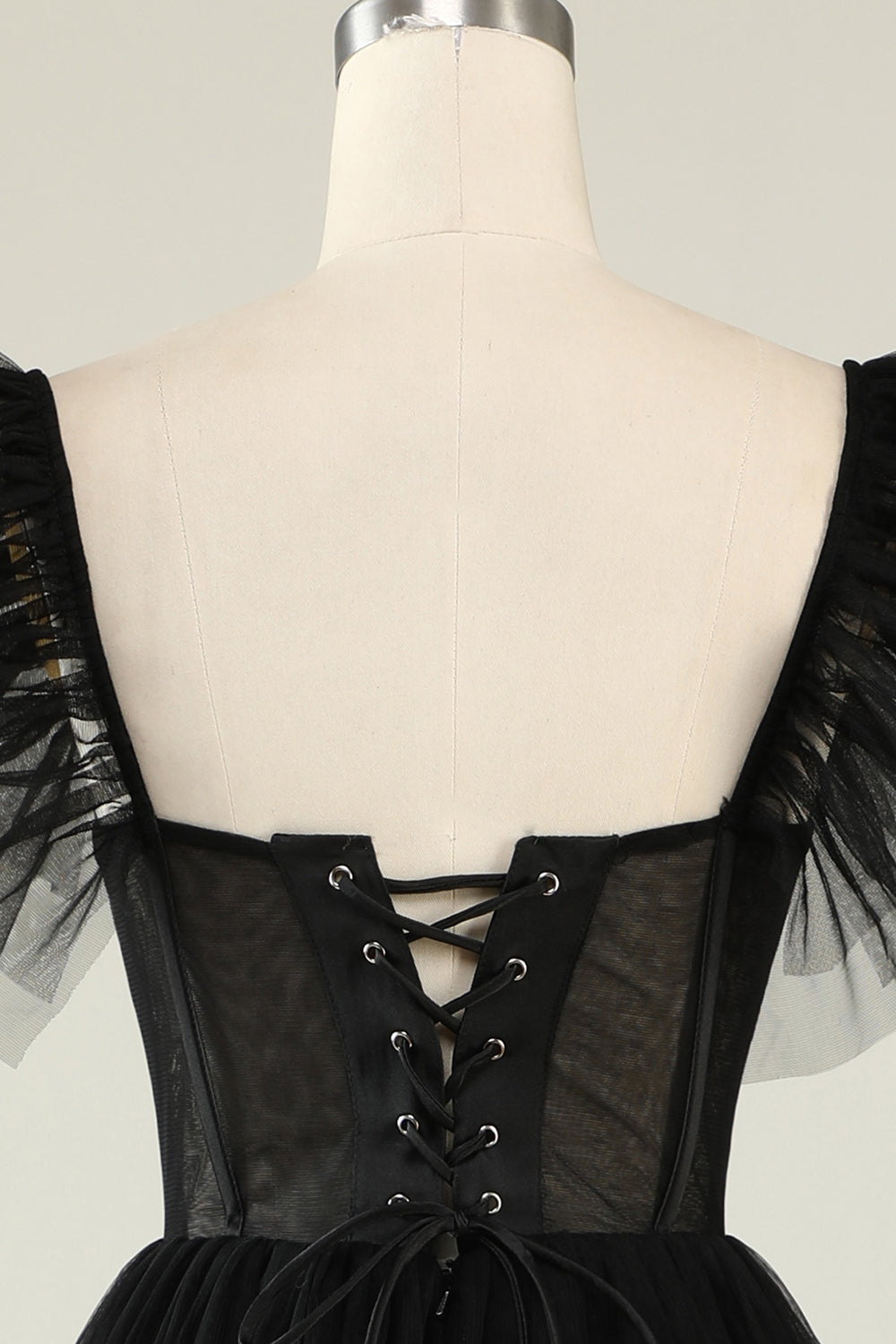 A-Line Tulle Sweetheart Little Black Dress