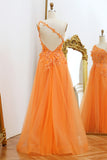 One Shoulder A Line Tulle Princess Prom Dress with Slit