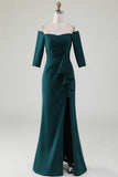 Dark Green Mermaid Off The Shoulder Mother Of The Bride Dress