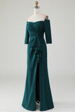 Dark Green Mermaid Off The Shoulder Mother Of The Bride Dress