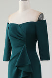 Dark Green Mermaid Off The Shoulder Mother Of The Bride Dress