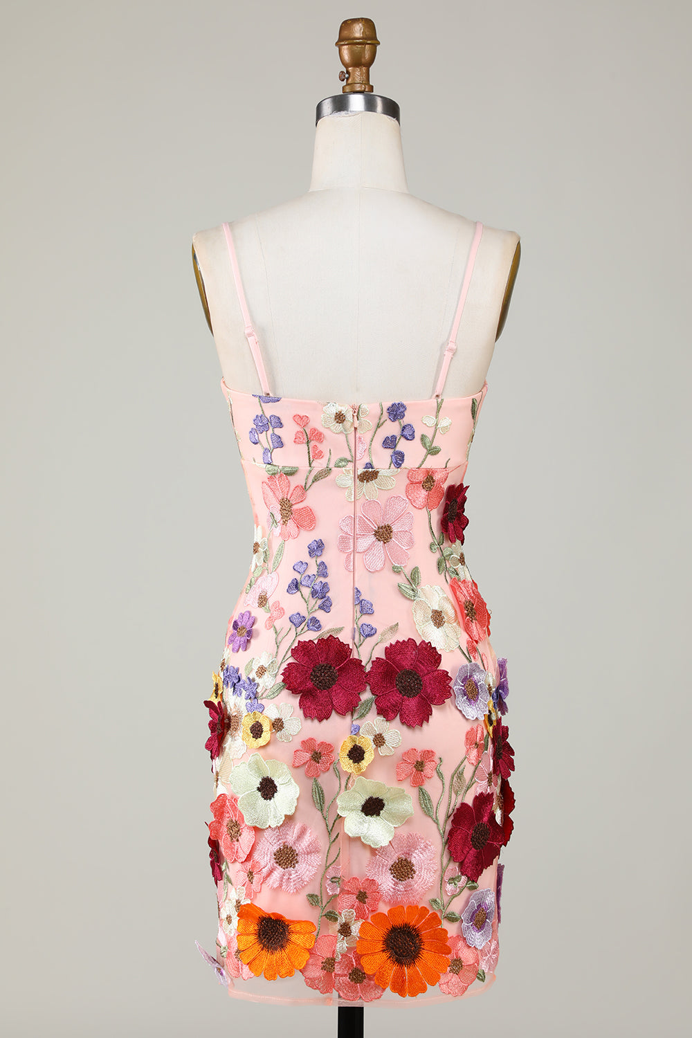 Bodycon Little Black Dress with 3D Flowers