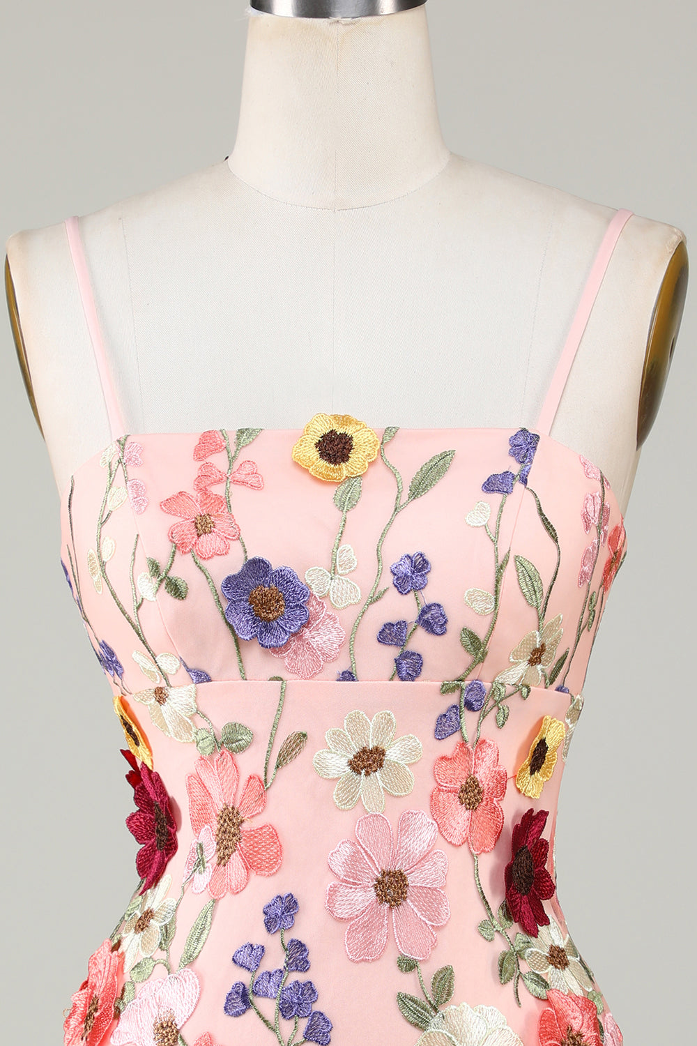 Bodycon Little Black Dress with 3D Flowers