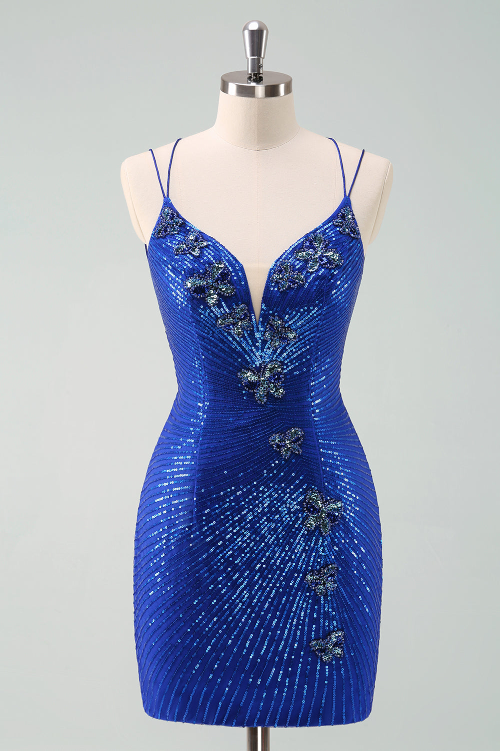 Glitter Tight Little Black Dress with Sequins Butterflies