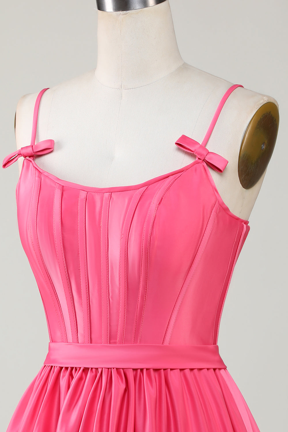 Trendy A-Line Corset Satin Little Black Dress