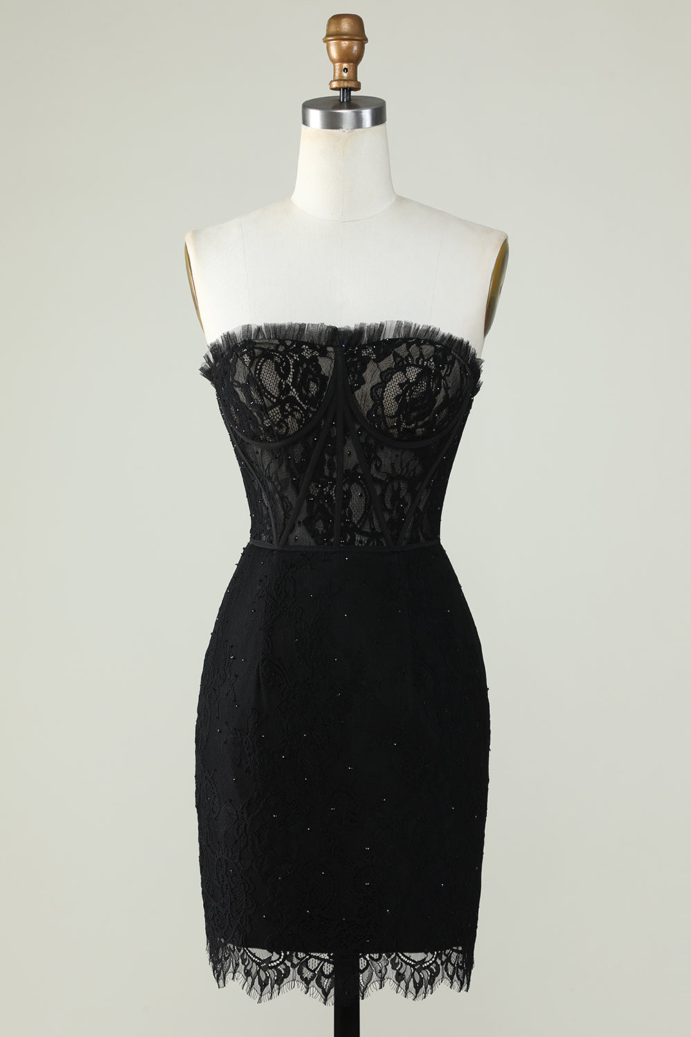 Strapless Little Black Dress with Beading