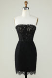 Strapless Little Black Dress with Beading