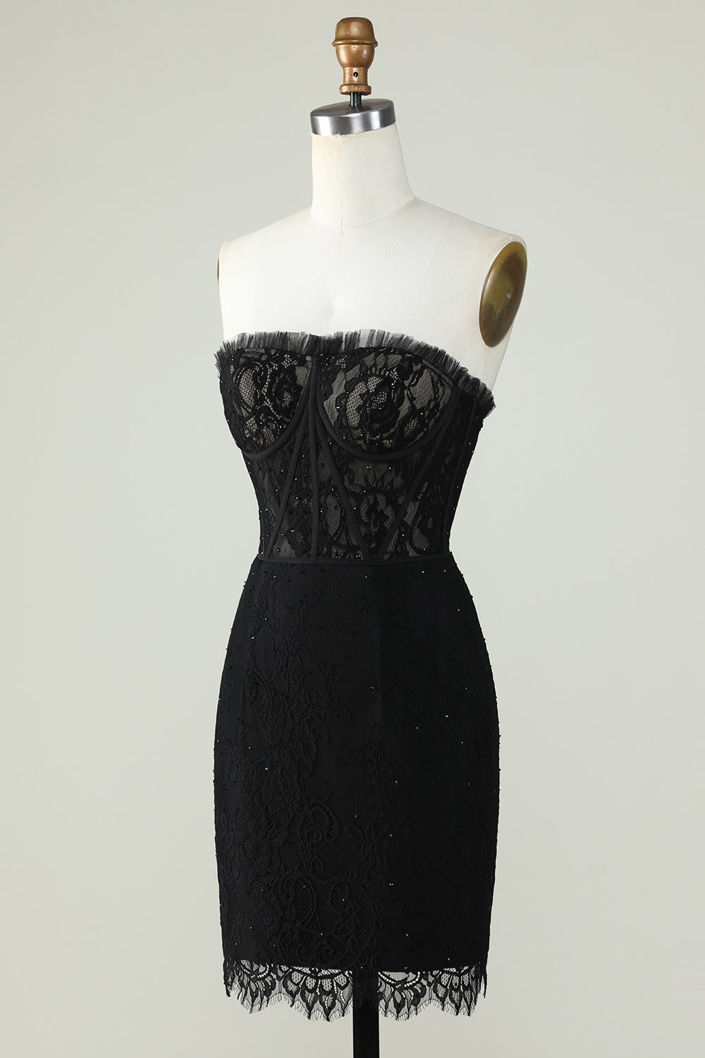 Strapless Little Black Dress with Beading