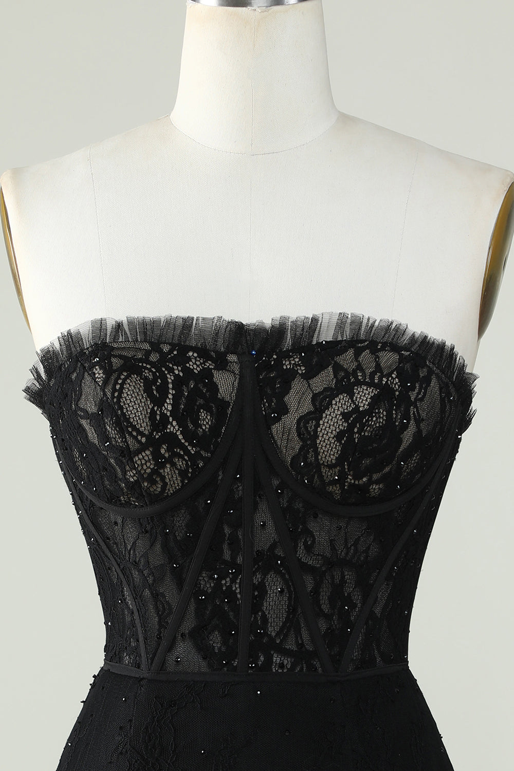 Strapless Little Black Dress with Beading