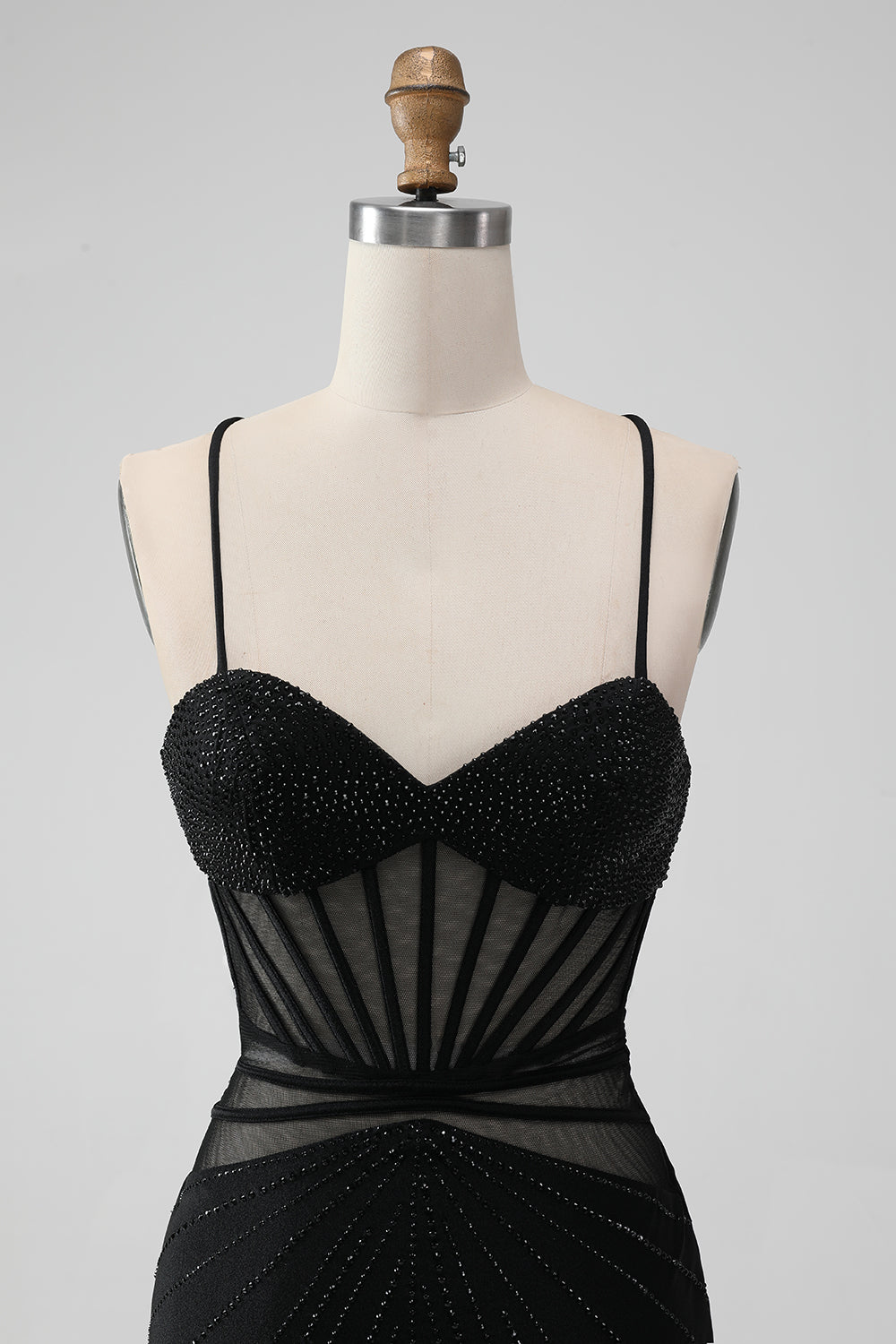 Bodycon Corset Little Black Dress with Beading