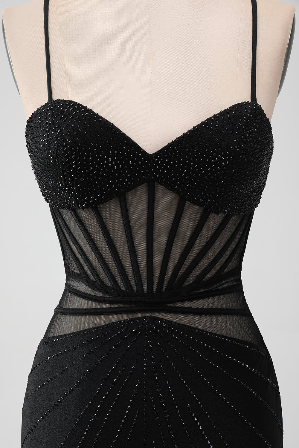 Bodycon Corset Little Black Dress with Beading
