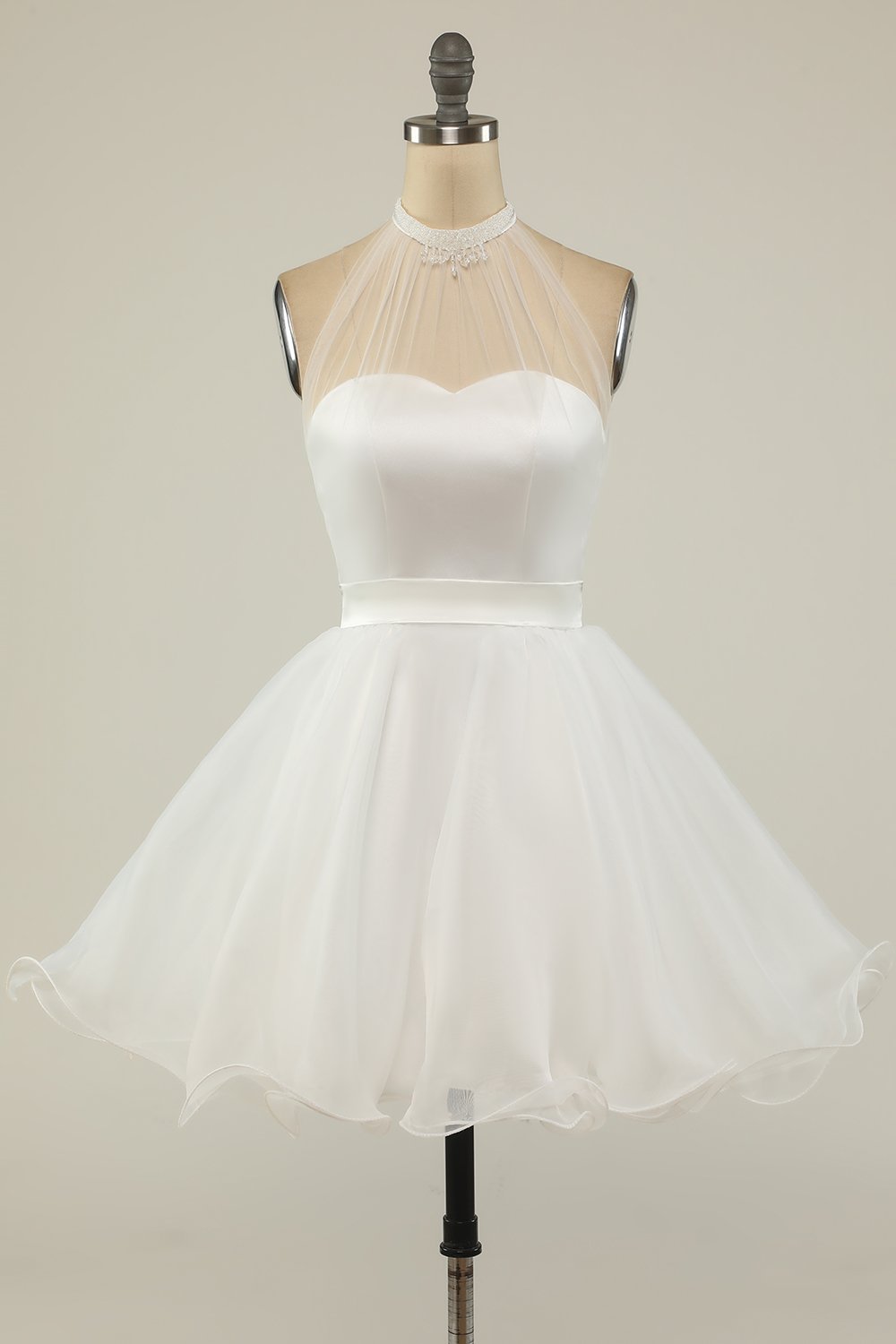 Halter Black Tulle Little Black Dress