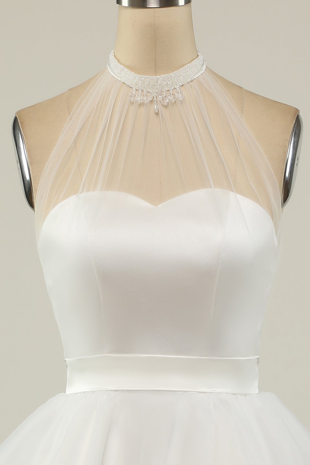 Halter Black Tulle Little Black Dress