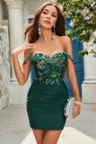 Sheath Spaghetti Straps Little Black Dress with Appiques