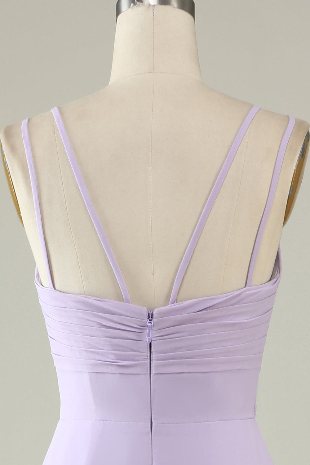 Sage Green Mermaid Draped Spaghetti Straps Chiffon Bridesmaid Dress