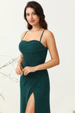 Pine A Line Corset Chiffon Bridesmaid Dress with Open Back