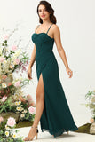 Pine A Line Corset Chiffon Bridesmaid Dress with Open Back